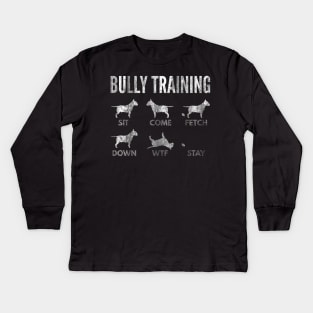 English Bull Terrier - Distressed Bully Training Kids Long Sleeve T-Shirt